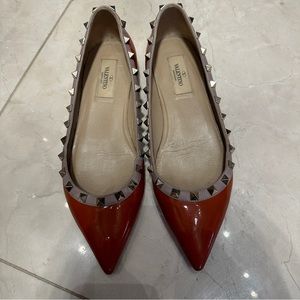 COPY - Valentino Shoes Rockstud Patent Leather Flats